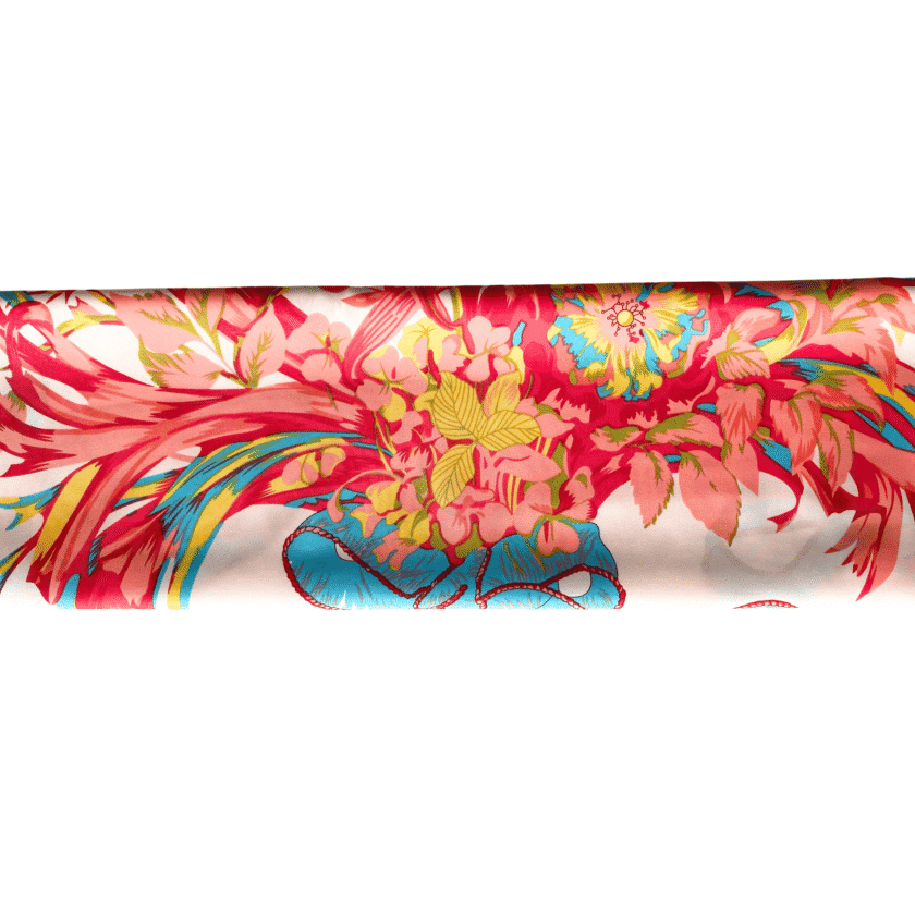 Carré Bouquet Fuchsia — Cadeau en soie femme, foulard fleuri vintage – Image 7