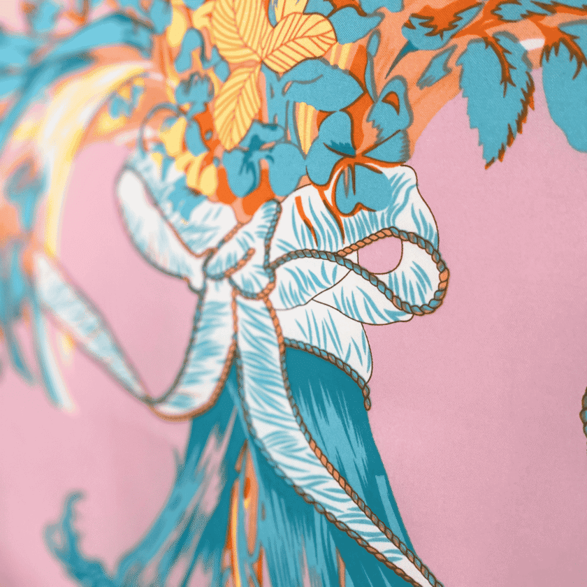 Carré Bouquet Abricot — Foulard carré femme soie, fleuri vintage – Image 4