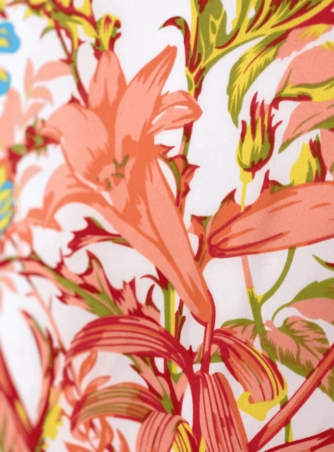 Carré Bouquet Fuchsia — Cadeau en soie femme, foulard fleuri vintage