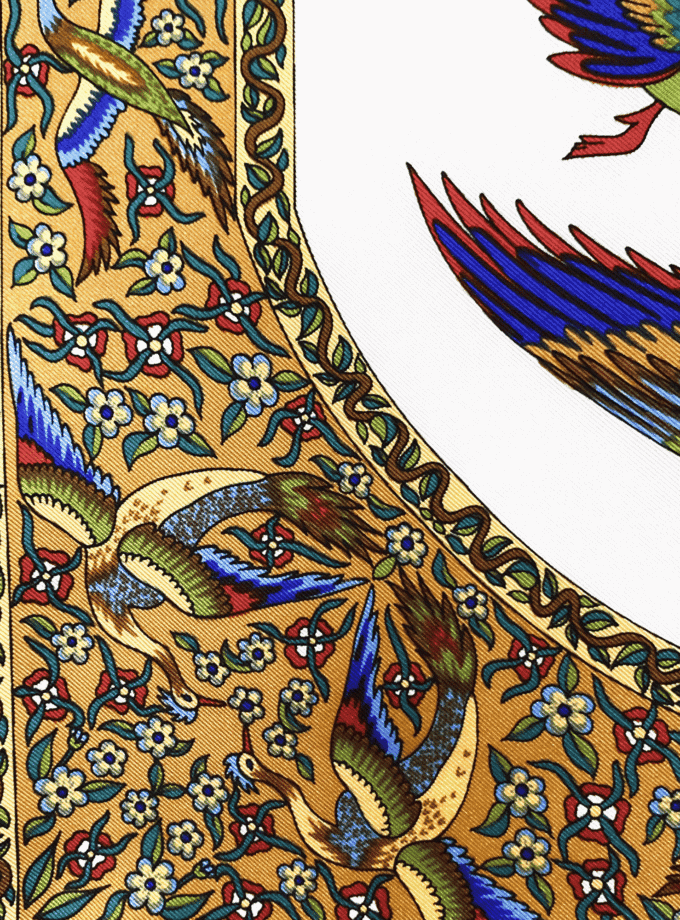 Carré Chasse — Foulard en soie fabrication française vintage