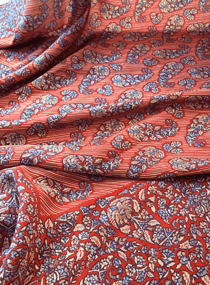 Carré Galitzine — Foulard soie luxe, paisley vintage Italie