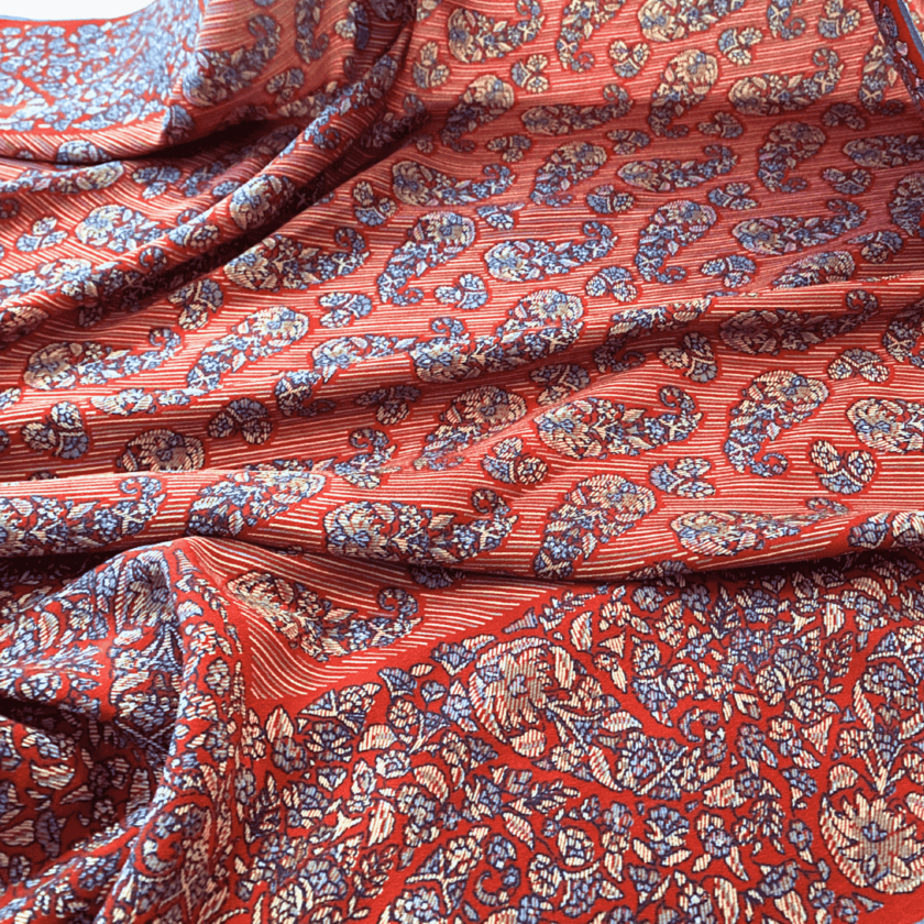 Carré Galitzine — Foulard soie luxe, paisley vintage Italie – Image 6