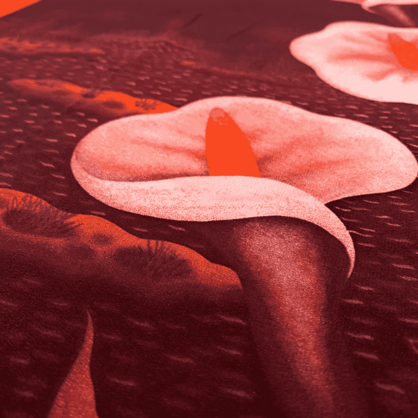 Carré Lys — Foulard soie femme chic vintage, motif floral – Image 5