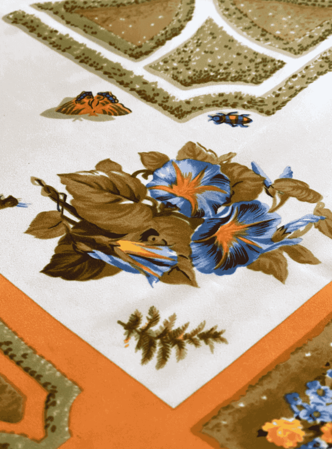 Carré L'Orangerie — Foulard en soie imprimé jardin botanique