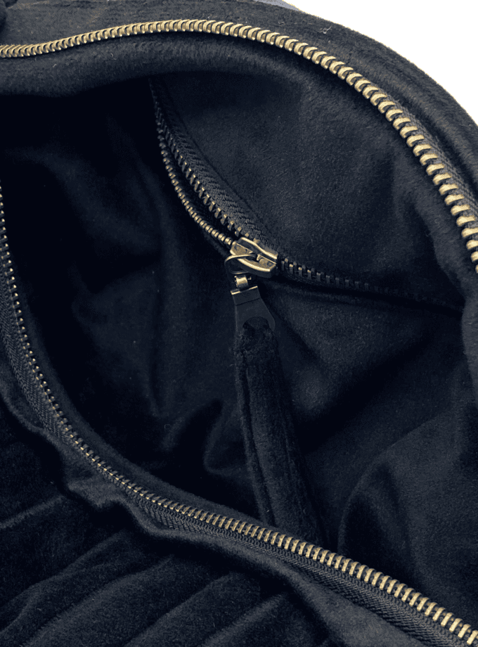 Rec Côte — Trousse de voyage velours noir matelassé
