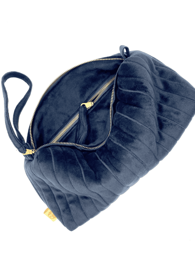Rec Côte — Trousse de voyage velours noir matelassé