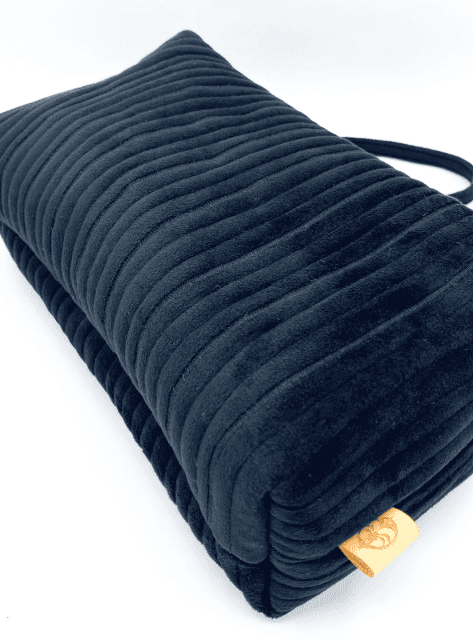Rec Fin — Trousse de toilette velours femme noir matelassé