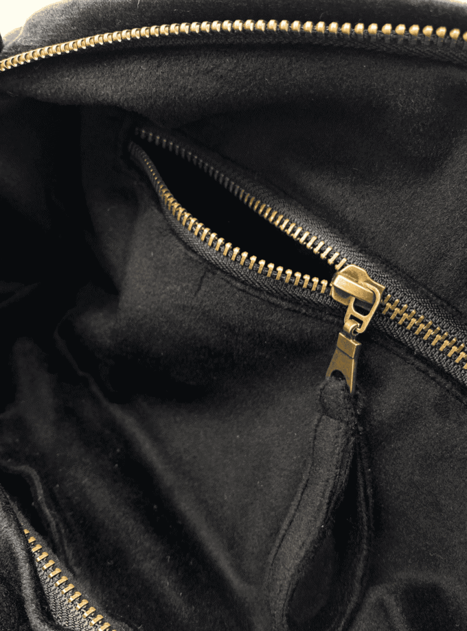 Rec Fin — Trousse de toilette velours femme noir matelassé