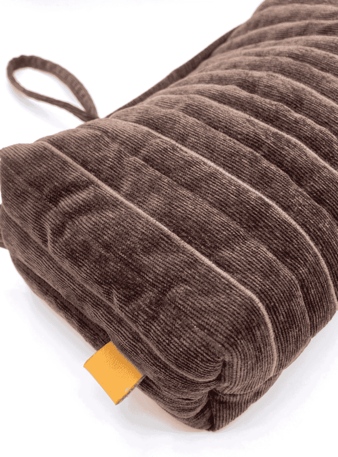 Rec Noyer — Trousse de toilette velours côtelé brun