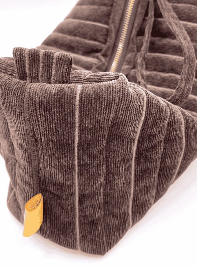 Rec Noyer — Trousse de toilette velours côtelé brun