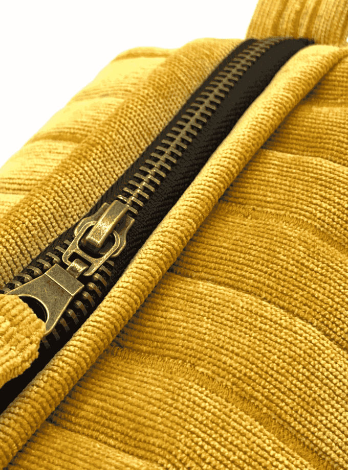 Rec Ocre — Trousse de toilette tissu velours côtelé jaune