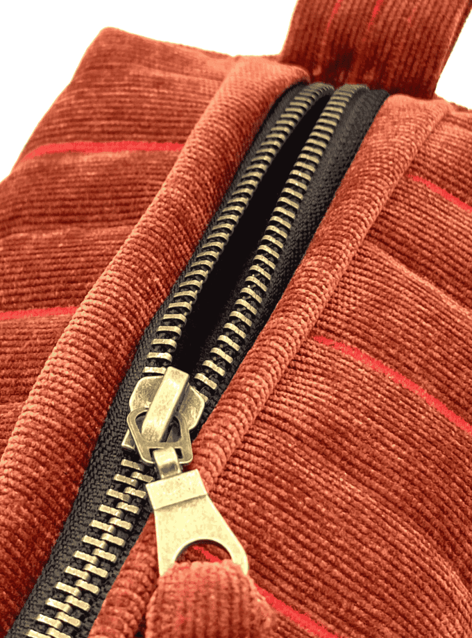 Rec Brique — Trousse de toilette velours côtelé rouge