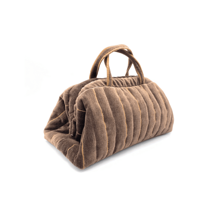 Sulu Anse Tabac — Sac à main matelassé en velours côtelé – Image 5