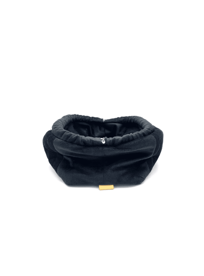 Sulu Minuit — Trousse maquillage noir velours côtelé