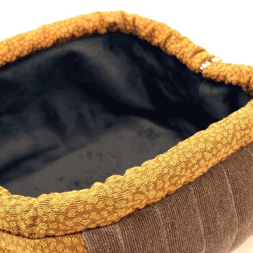 Sulu Mocha vanity femme detail interieur velours noir fermoir clic-clac argente artisanale Lyon