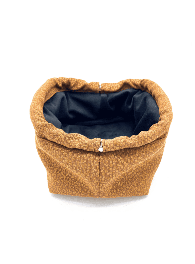 Sulu Savane — Petite trousse tissu imprimé brun cuivré