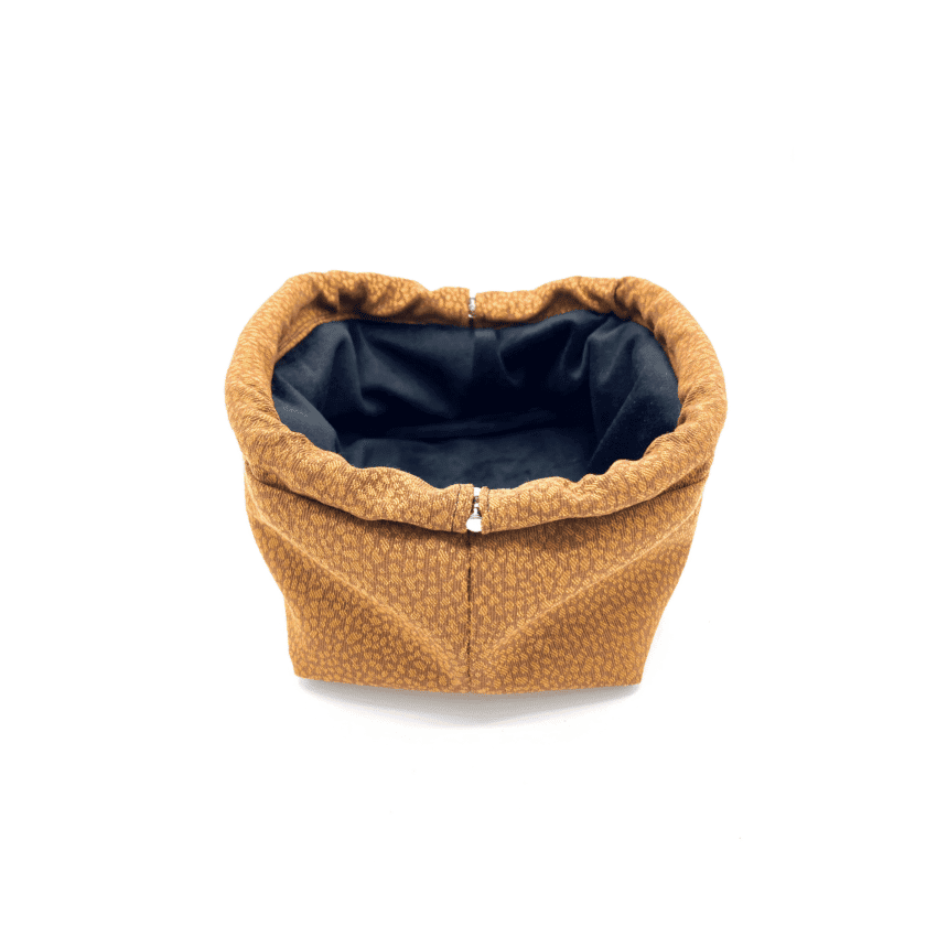 Sulu Savane petite trousse tissu imprime ouverte vue face interieur velours noir fermoir clic-clac argente Lyon