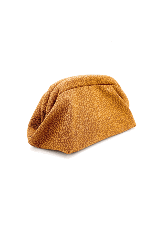 Sulu Savane — Petite trousse tissu imprimé brun cuivré