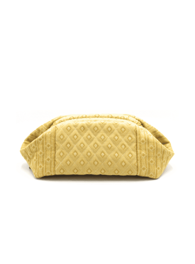 Sulu Soleil pochette femme doree jacquard diamant sable made in Lyon vue de face