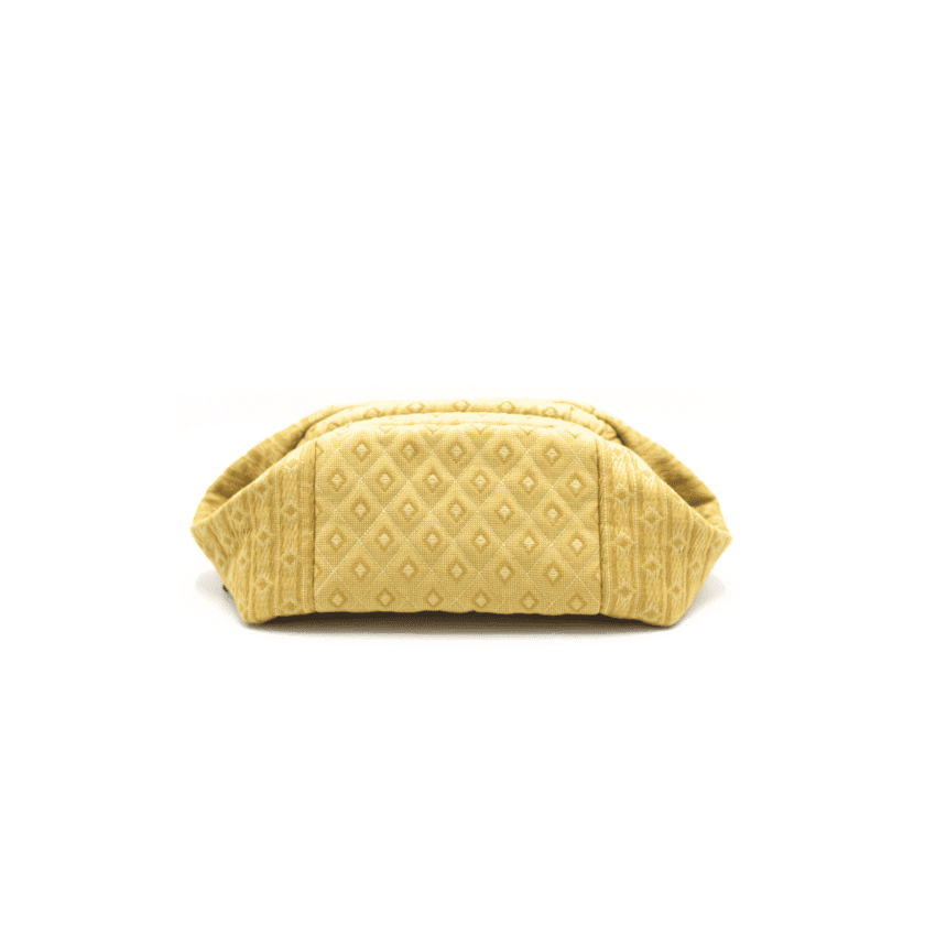 Sulu Soleil pochette femme doree jacquard diamant sable made in Lyon vue de face