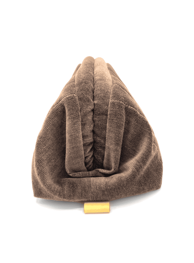 Sulu — Trousse velours milleraies marron