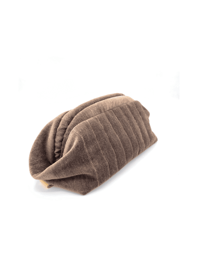 Sulu — Trousse velours milleraies marron